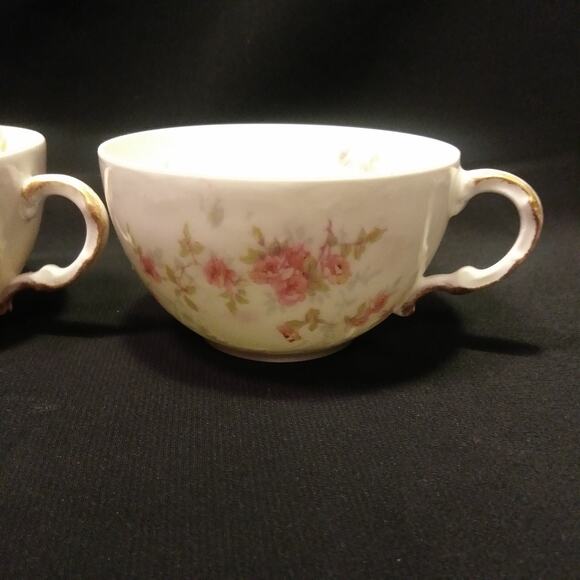4 Antique Theodore Haviland France Floral Tea Cups - Picture 3 of 15